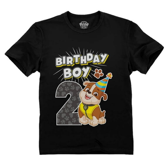 Paw Patrol 2nd Birthday Boy Shirt for Toddler Birthday Shirt: Celebrate Turning Two with Rubble, Marshall, Rocky, & Zuma