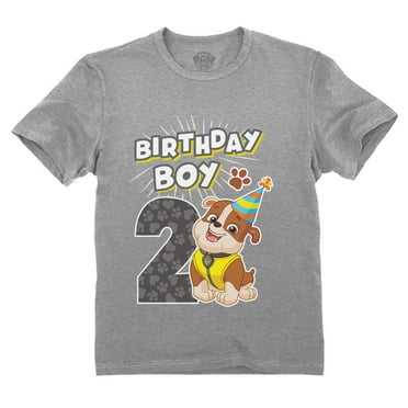 Paw Patrol 2nd Birthday Boy Shirt for Toddler Birthday Shirt: Celebrate Turning Two with Rubble, Marshall, Rocky, & Zuma