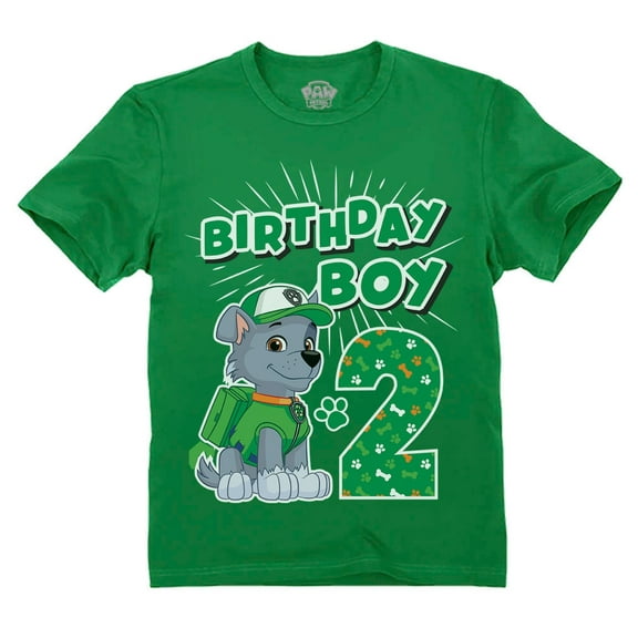 Paw Patrol 2nd Birthday Boy Shirt for Toddler Birthday Shirt: Celebrate Turning Two with Rubble, Marshall, Rocky, & Zuma