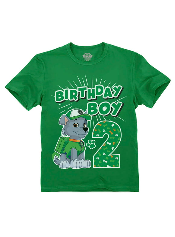 Paw Patrol 2nd Birthday Boy Shirt for Toddler Birthday Shirt: Celebrate Turning Two with Rubble, Marshall, Rocky, & Zuma