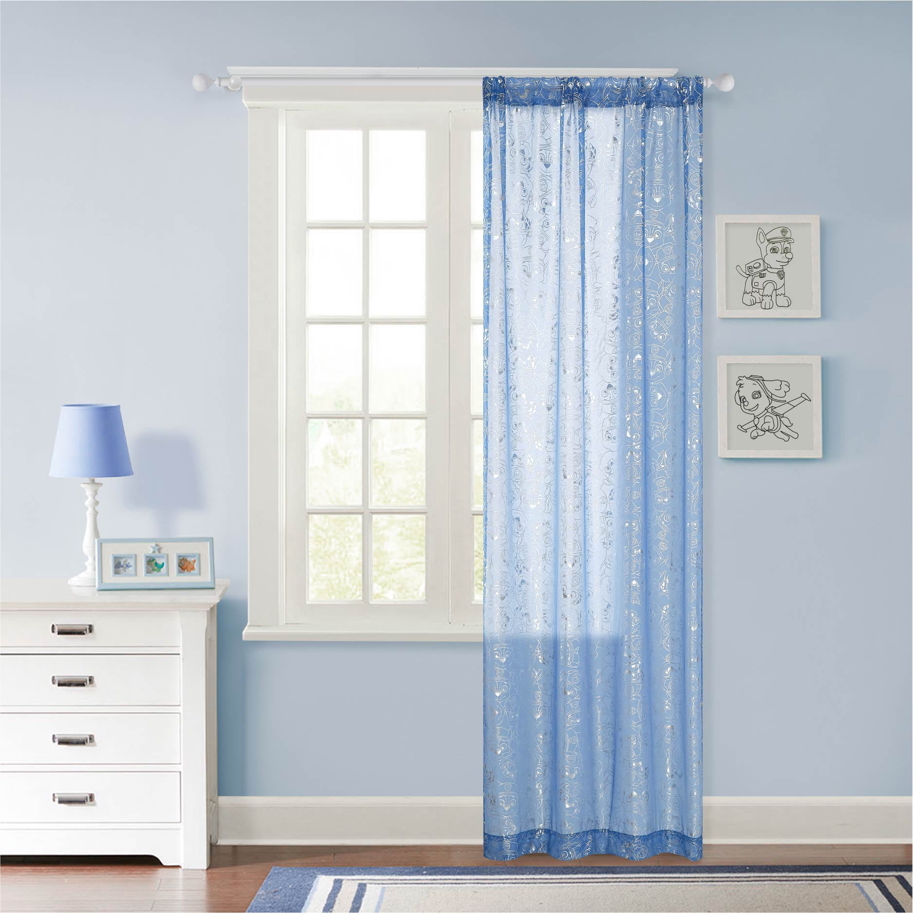 Paw Patrol 38" x 84" Metallic Sheer Curtain Panel