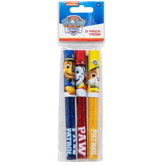 Paw Patrol 3pk Pens in Poly Bag with Header
