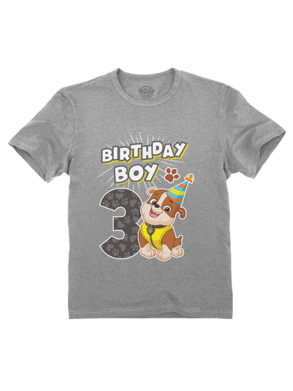 Paw Patrol 3rd Birthday Boy Shirt Paw Patrol Boy Birthday T-Shirt: Celebrate with Rubble, Marshall, Rocky, & Zuma
