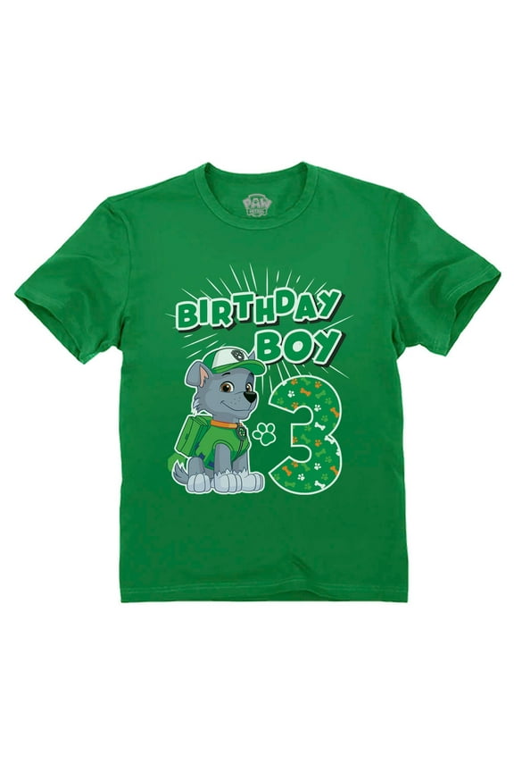 Paw Patrol 3rd Birthday Boy Shirt Paw Patrol Boy Birthday T-Shirt: Celebrate with Rubble, Marshall, Rocky, & Zuma