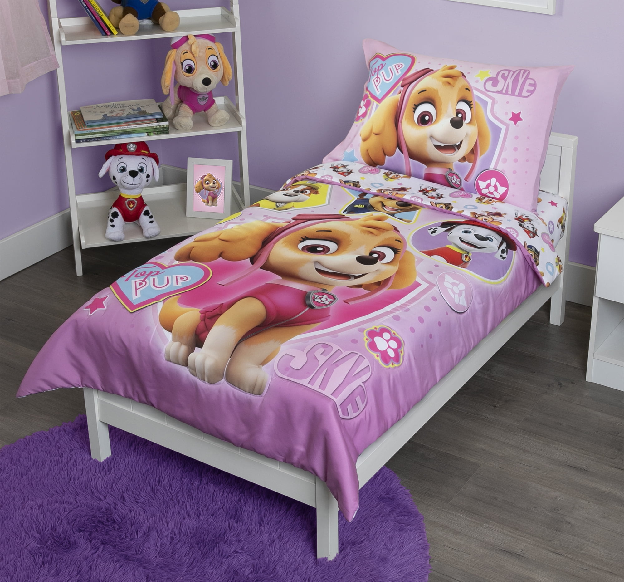 Paw 4 pc Toddler Bed Set "Top-Pup Skye" - Walmart.com