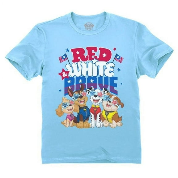Paw Patrol 4th of July Celebration Outfit - USA Flag Patriotic Toddler Kids T-Shirt - Perfect for Boys and Girls - Celebratory Fourth of July Clothing - California Blue 5T