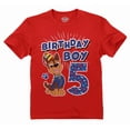 thumbnail image 1 of Paw Patrol 5 Chase Shirt Gifts for Five Years Old 5th Birthday Theme Party Toddler Kids T-Shirt 3T Red, 1 of 8