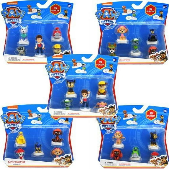 Paw Patrol 5pk Stampers in blister pack-SHIP 1 SET RANDOMLY