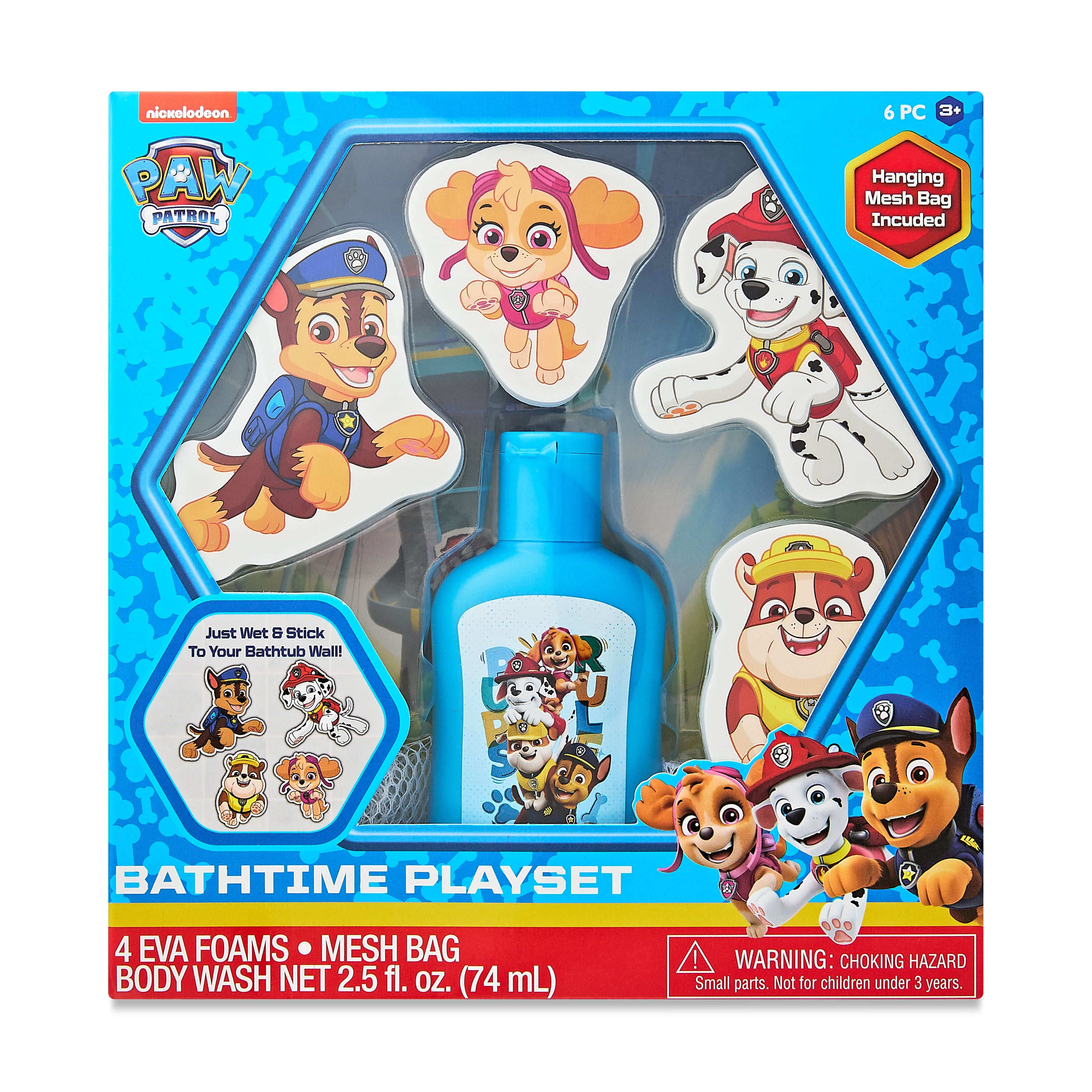Paw Patrol 6-Piece Bath Set, Berry Scented Body Wash, Child Age 3 ...