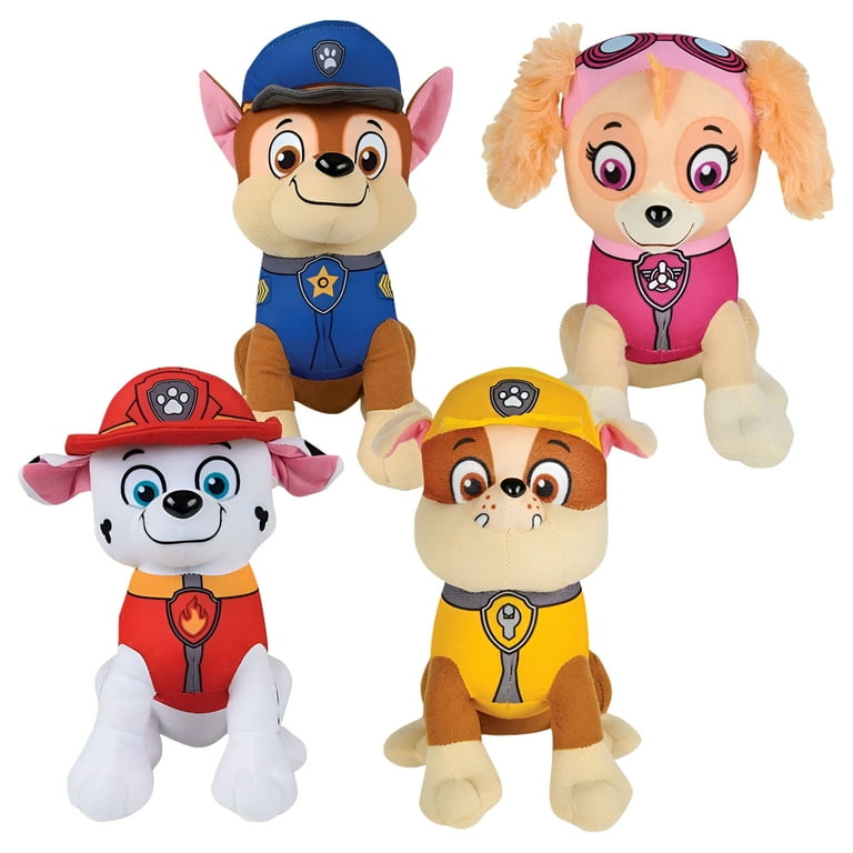 Paw Patrol Inch Character Plushies- Marshall, Chase, Rubble
