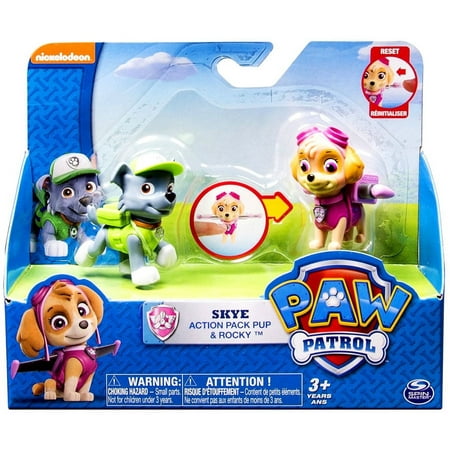 Paw Patrol Action Pack Pup Skye & Rocky Figure Set