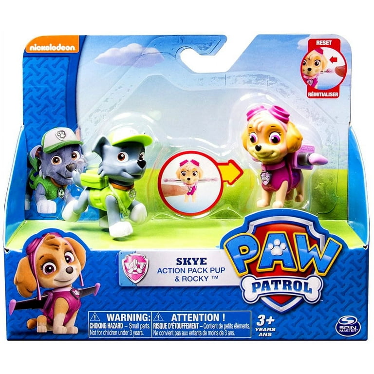 Paw Patrol Action Pack Pups 3-Figure Set - Marshall, Skye & Rubble With Transforming Dog Tags 5 thumbnail image