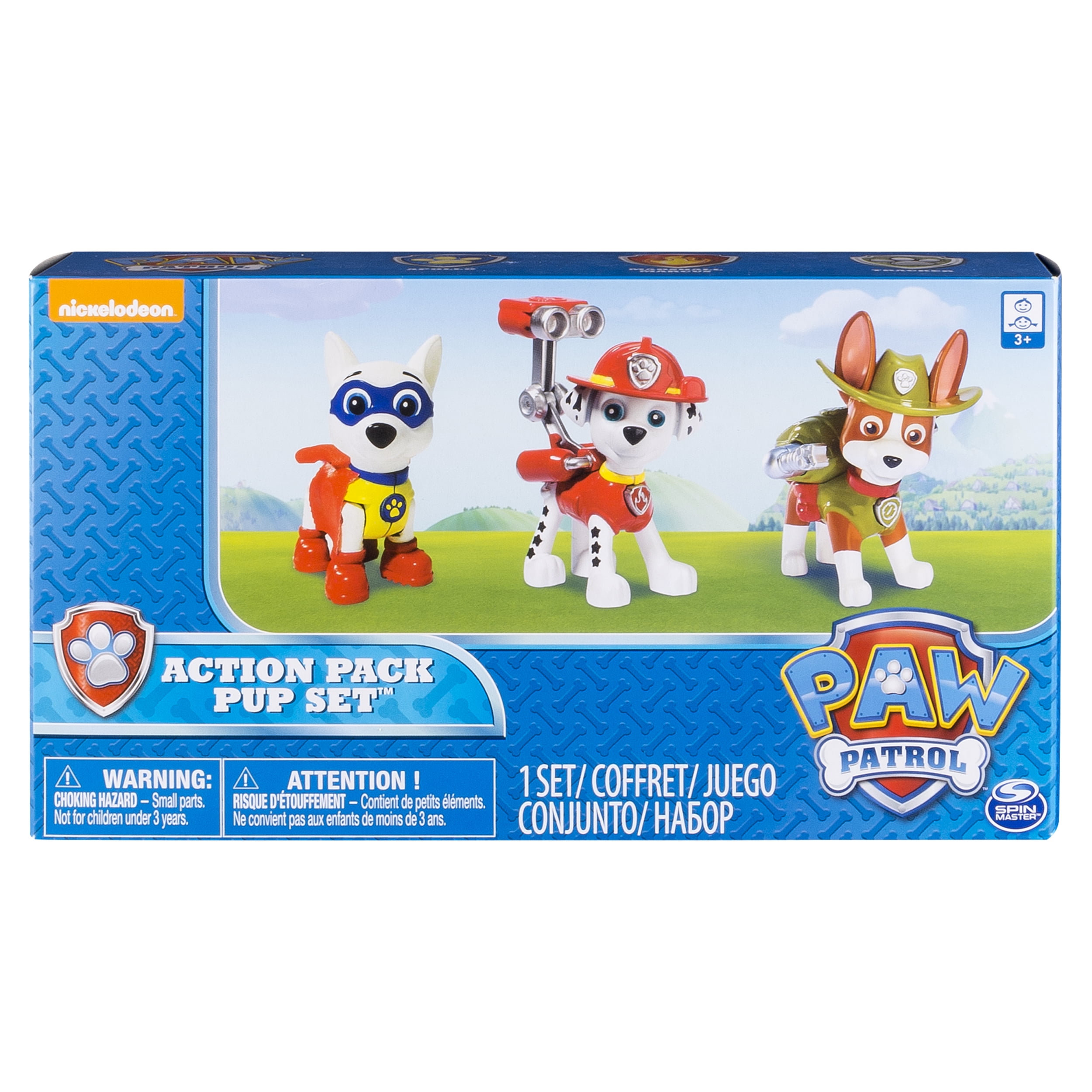 Paw patrol action pack pups 3pk figure set chase sale
