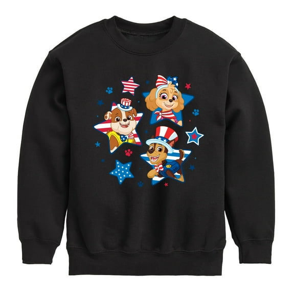 Paw Patrol - Americana - 4th of July Pup Stars - Toddler & Youth Crewneck Fleece Sweatshirt