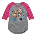 thumbnail image 1 of Paw Patrol - Americana - 4th of July Pup Stars - Toddler & Youth Girls Raglan Graphic T-Shirt, 1 of 5