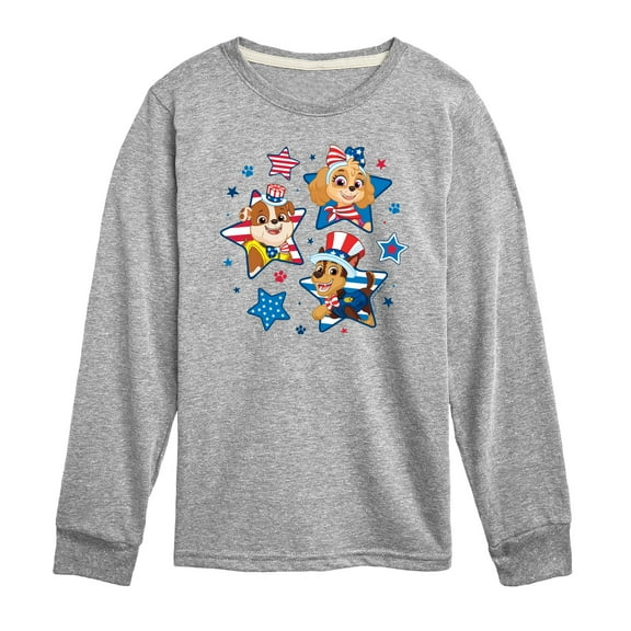 Paw Patrol - Americana - 4th of July Pup Stars - Toddler & Youth Long Sleeve Graphic T-Shirt