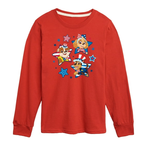Paw Patrol - Americana - 4th of July Pup Stars - Toddler & Youth Long Sleeve Graphic T-Shirt