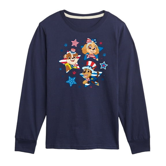 Paw Patrol - Americana - 4th of July Pup Stars - Toddler & Youth Long Sleeve Graphic T-Shirt