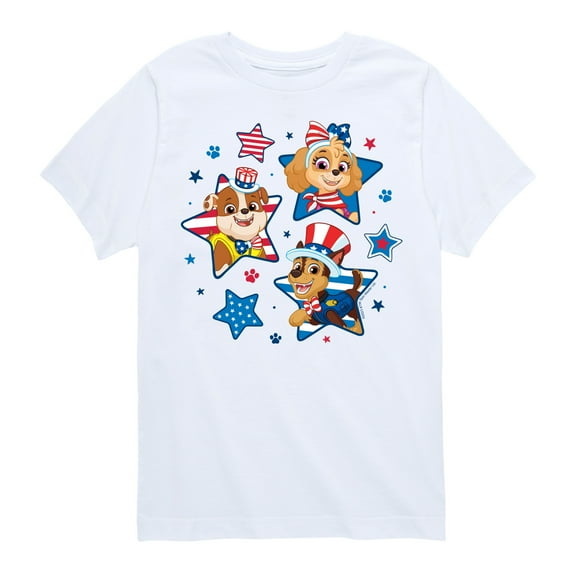 Paw Patrol - Americana - 4th of July Pup Stars - Toddler & Youth Short Sleeve Graphic T-Shirt