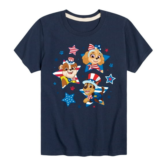 Paw Patrol - Americana - 4th of July Pup Stars - Toddler & Youth Short Sleeve Graphic T-Shirt