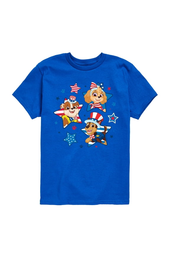 - Americana - 4th of July Pup Stars - Toddler & Youth Short Sleeve Graphic T-Shirt