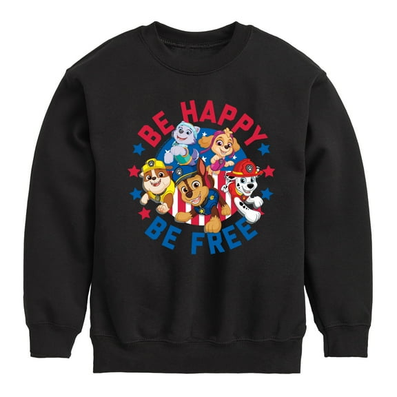 Paw Patrol - Americana - Be Happy, Be Free - Toddler & Youth Crewneck Fleece Sweatshirt