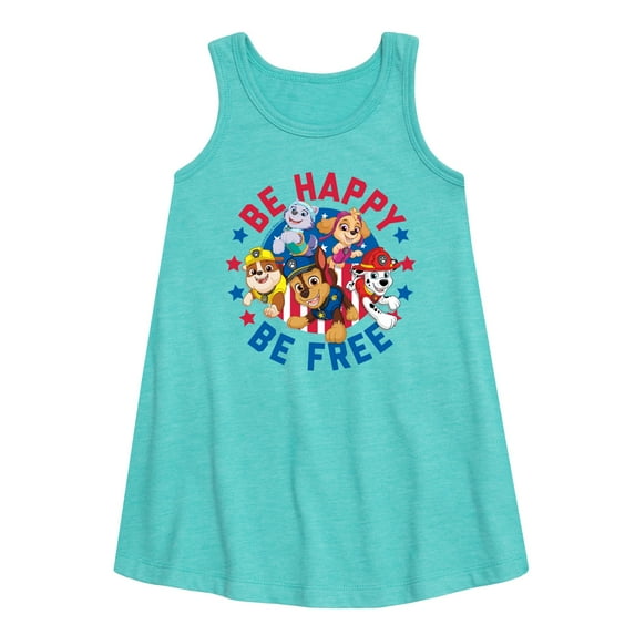 Paw Patrol - Americana - Be Happy, Be Free - Toddler & Youth Girls A-line Dress