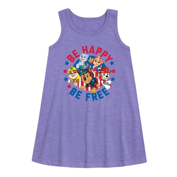 Paw Patrol - Americana - Be Happy, Be Free - Toddler & Youth Girls A-line Dress