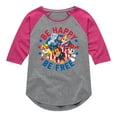 thumbnail image 1 of Paw Patrol - Americana - Be Happy, Be Free - Toddler & Youth Girls Raglan Graphic T-Shirt, 1 of 6