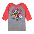 thumbnail image 1 of Paw Patrol - Americana - Be Happy, Be Free - Toddler & Youth Raglan Graphic T-Shirt, 1 of 7