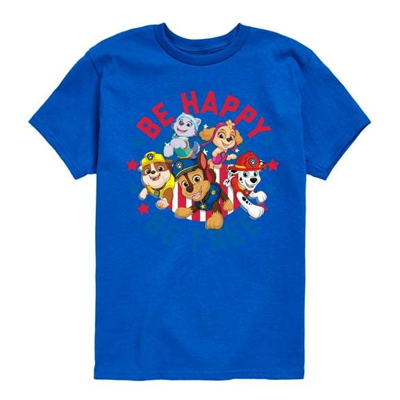 Paw Patrol - Americana - Be Happy, Be Free - Toddler & Youth Short Sleeve Graphic T-Shirt