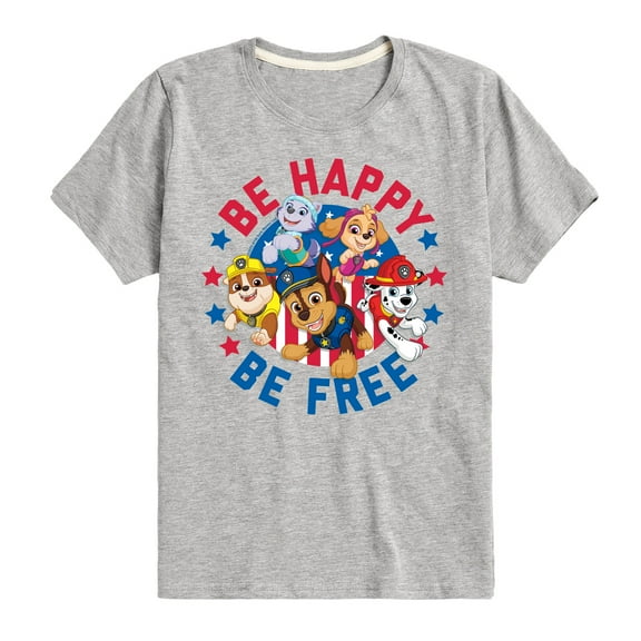 Paw Patrol - Americana - Be Happy, Be Free - Toddler & Youth Short Sleeve Graphic T-Shirt