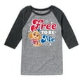 thumbnail image 1 of Paw Patrol - Americana - Free to be Me - Toddler & Youth Raglan Graphic T-Shirt, 1 of 6