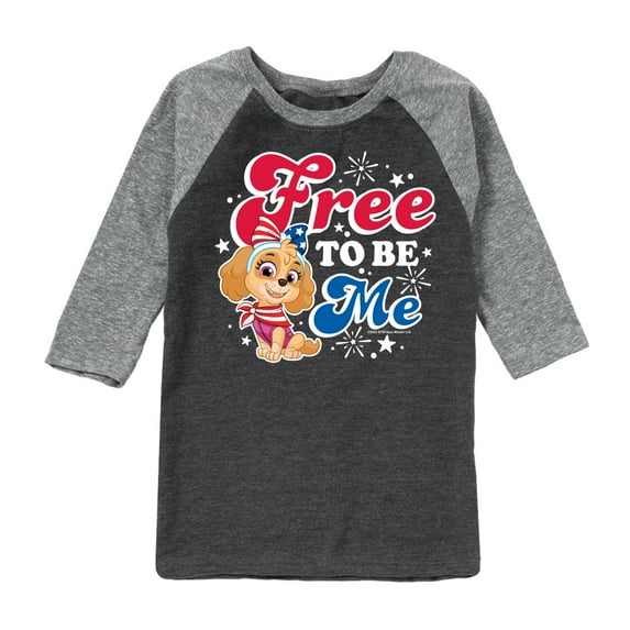Paw Patrol - Americana - Free to be Me - Toddler & Youth Raglan Graphic T-Shirt