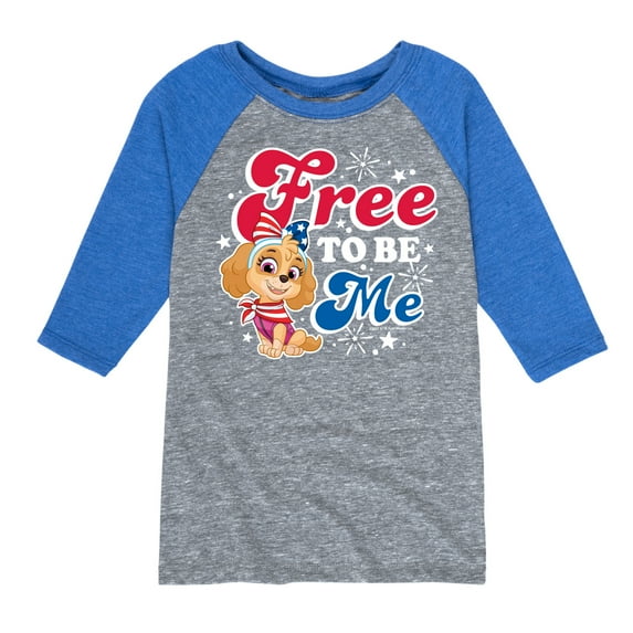 Paw Patrol - Americana - Free to be Me - Toddler & Youth Raglan Graphic T-Shirt