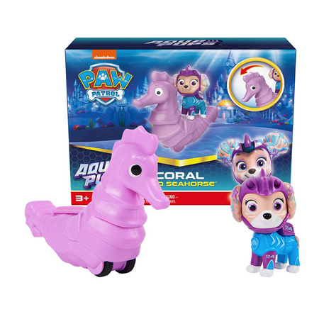 Paw Patrol, Aqua Pups Coral and Seahorse Action Figures Set, Kids Toys for Ages 3 and up