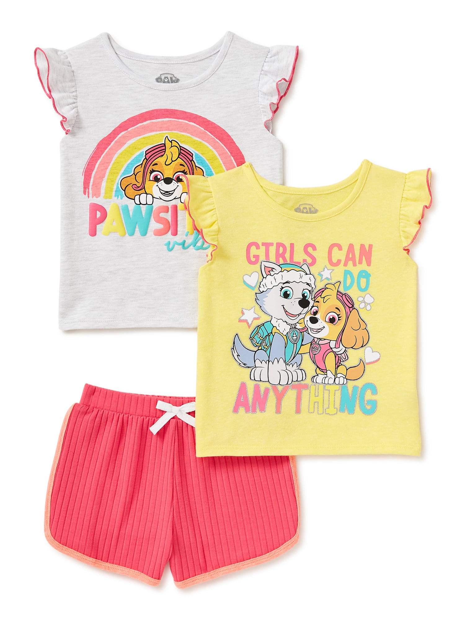 PAW Patrol 2-piece Toddler Girl Easter Flutter-sleeve Tank and Allover Skirt Set