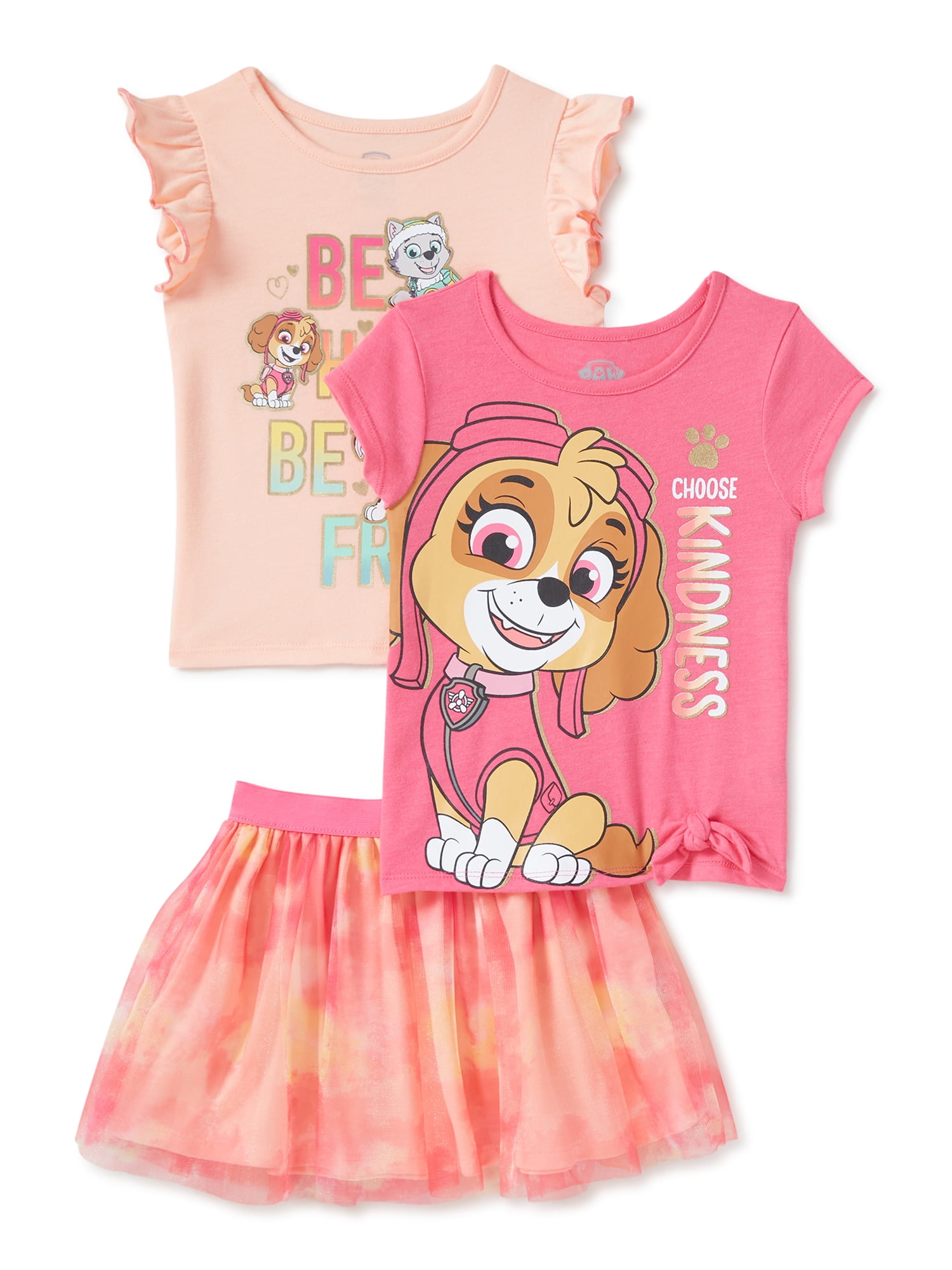 Paw Patrol Baby Girls & Toddler Girls Flutter Sleeve Top, TieFront T