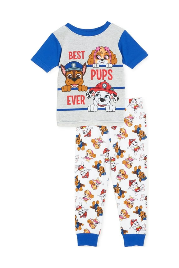 Baby & Toddler Boys Short Sleeve Cotton Pajama Top and Pants, 2-Piece Sleepwear Set, Sizes 12M-5T