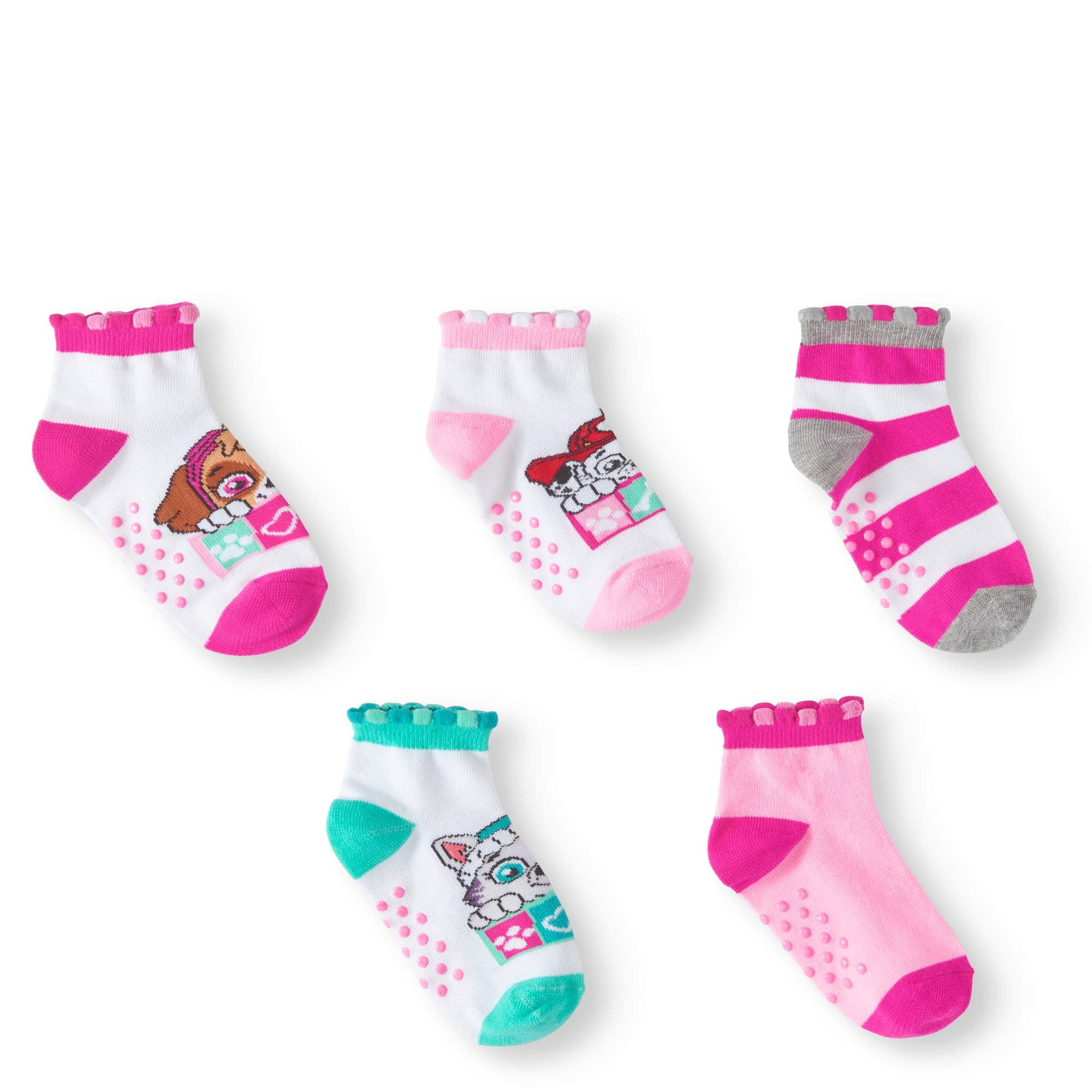 Paw Patrol Baby Toddler Girl Skye Quarter Socks, 5pack
