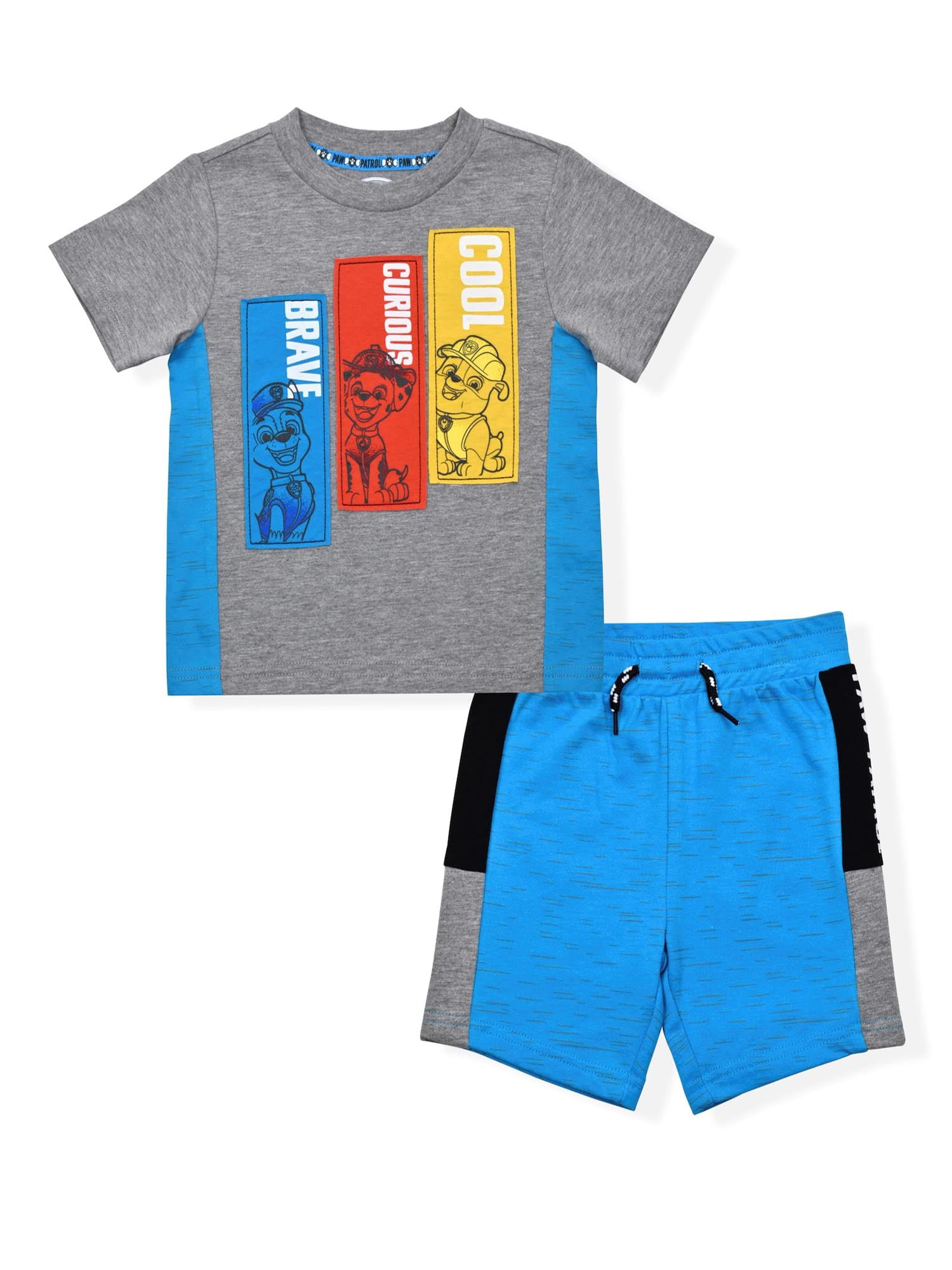 Paw Patrol Baby and Toddler Boy Graphic T-Shirt and Knit Shorts Outfit Set, 2-Piece, Sizes 12M-5T