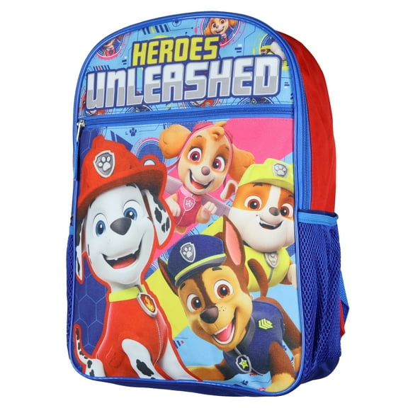 Paw Patrol Backpack | Heroes Unleashed Marshall Chase Rubble Skye Kids 16" School Bag | for Boys and Girls Travel, Study, Book Bag