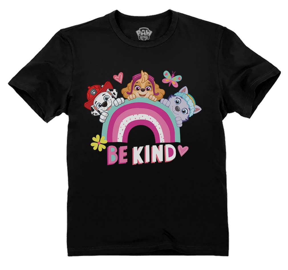 Paw Patrol Be Kind for Girls Toddler Kids TShirt 3T Black