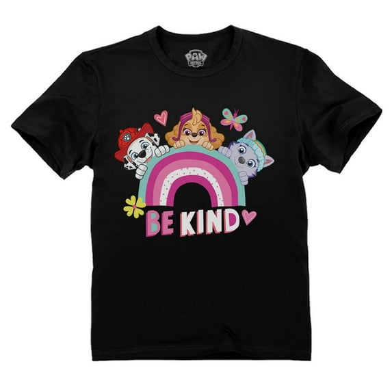 Paw Patrol Be Kind for Girls Toddler Kids T-Shirt 3T Black