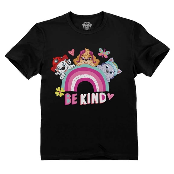 Paw Patrol Be Kind for Girls Toddler Kids T-Shirt 4T Black