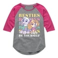 thumbnail image 1 of Paw Patrol - Besties Be Yourself - Toddler And Youth Girls Raglan Graphic T-Shirt, 1 of 5