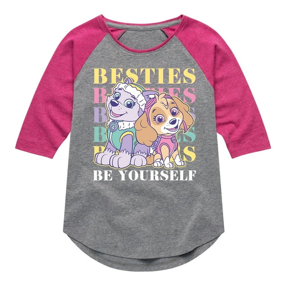 Paw Patrol - Besties Be Yourself - Toddler And Youth Girls Raglan Graphic T-Shirt