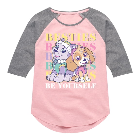 Paw Patrol - Besties Be Yourself - Toddler And Youth Girls Raglan Graphic T-Shirt