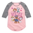 thumbnail image 1 of Paw Patrol - Besties Big Group - Toddler And Youth Girls Raglan Graphic T-Shirt, 1 of 6
