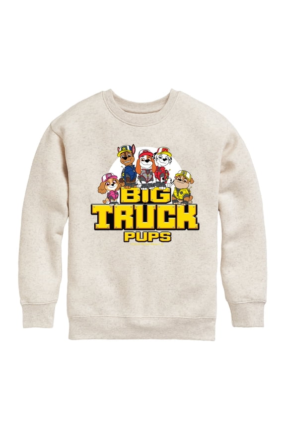- Big Truck Pups - Toddler And Youth Crewneck Fleece Sweatshirt